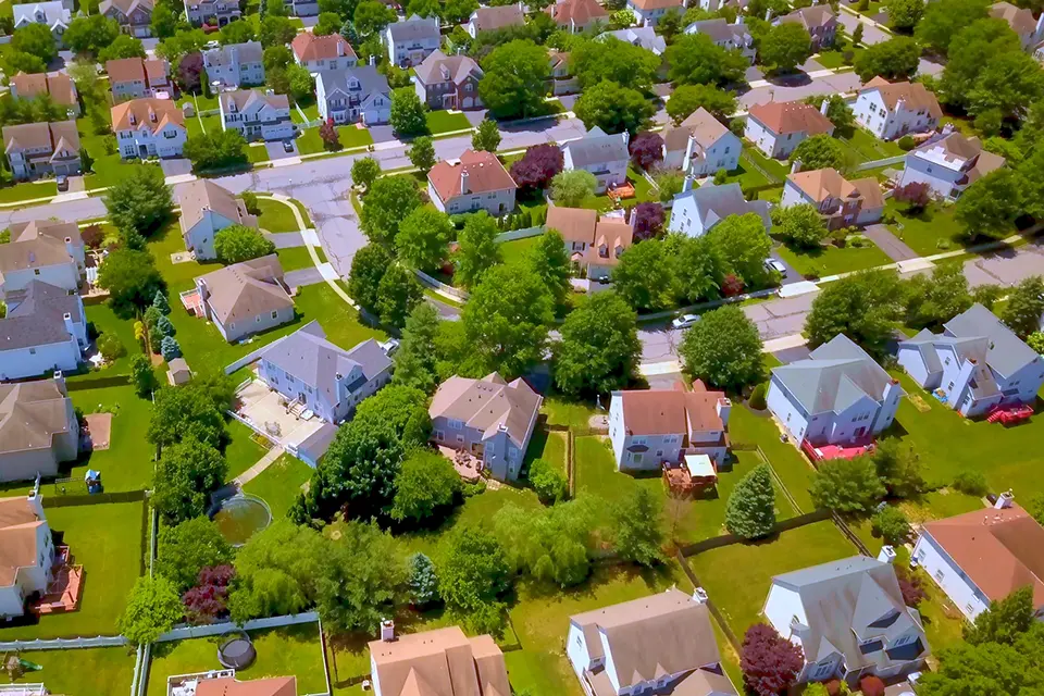 prosper-tx-hoa-management-aerial-view-spring-neighborhood Prosper TX HOA Management -Aerial View Spring Neighborhood